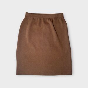 EUC St. John Collection Classic Brown Knit Pencil Skirt | Size 8